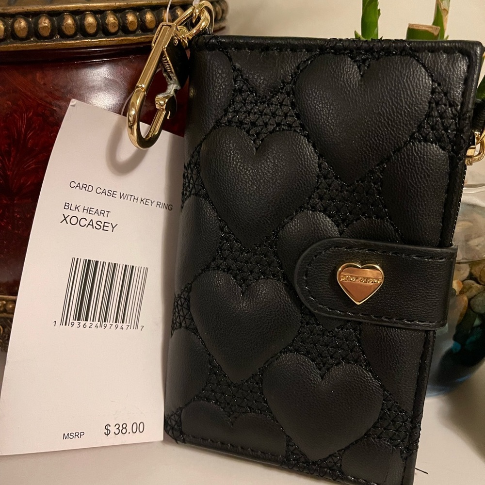 Betsy Johnson YELLOW Card Case with Key Ring - Picture 8 of 10